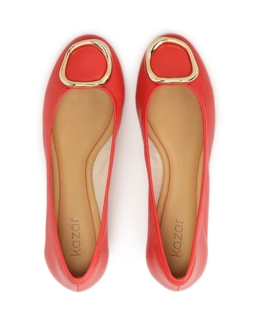 Kazar-Rote-Lederballerinas-mit-Metallakzenten-rot