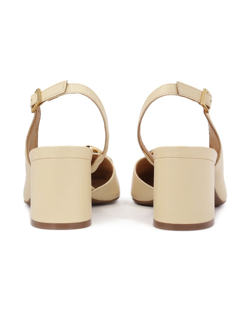 Kazar-Halboffene-Pumps-aus-Leder-hellgelb