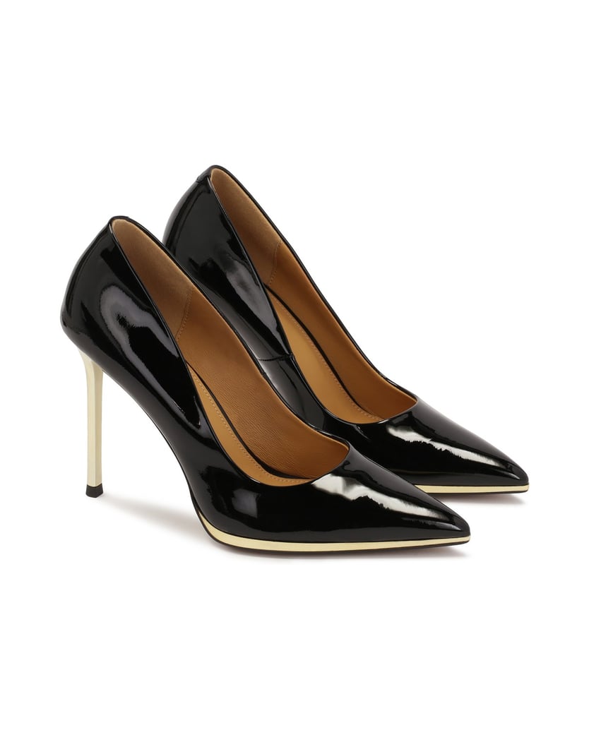 Kazar-Schwarze-Lacklederpumps-mit-goldenem-Absatz-schwarz