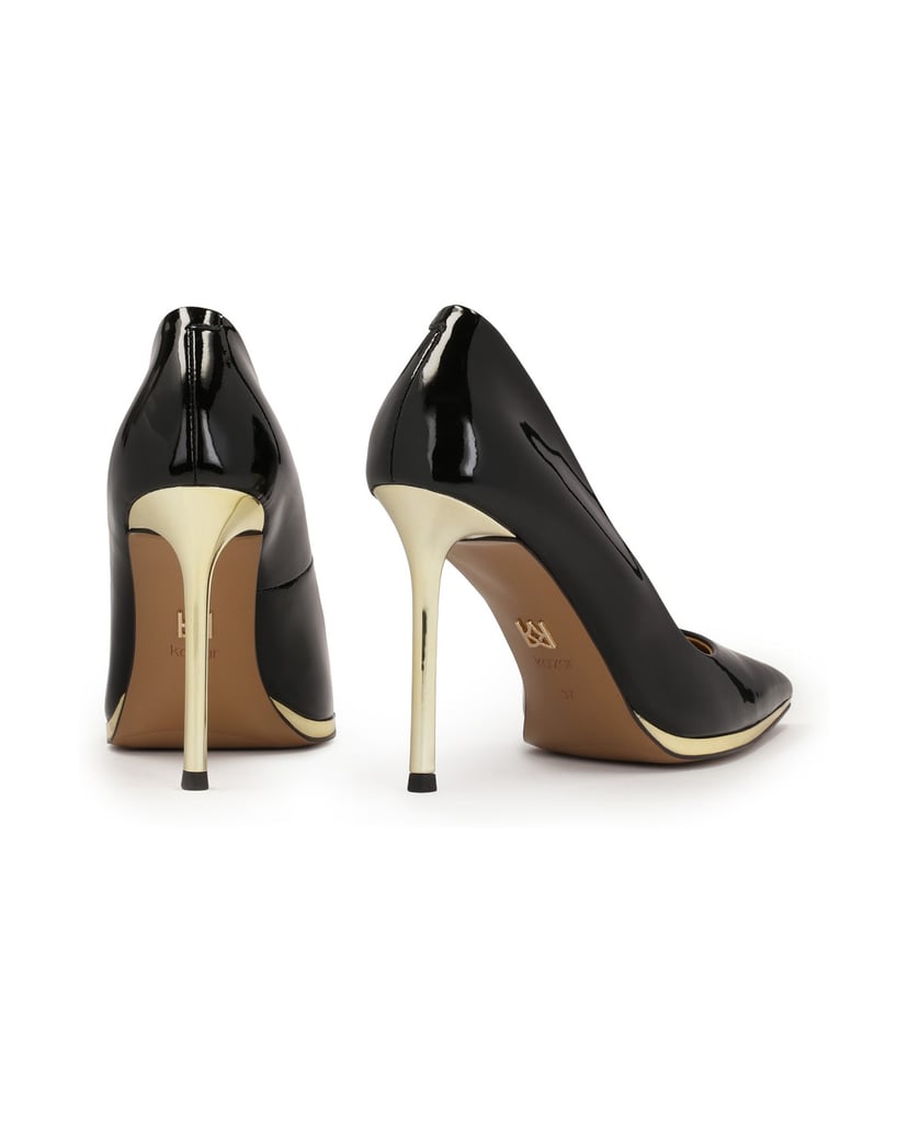 Kazar-Schwarze-Lacklederpumps-mit-goldenem-Absatz-schwarz