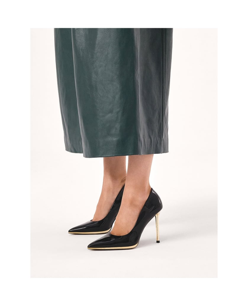 Kazar-Schwarze-Lacklederpumps-mit-goldenem-Absatz-schwarz