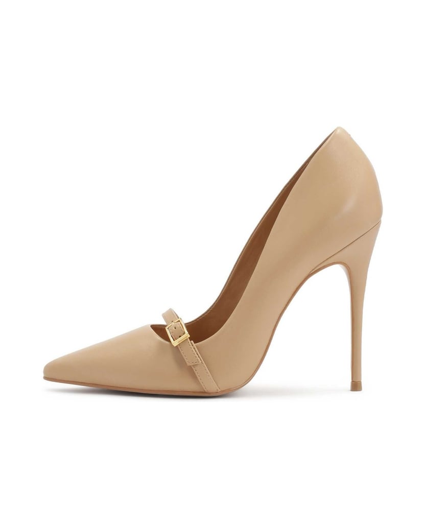 Kazar-Beigefarbene-Pumps-mit-Verzierung-auf-der-Nase-beige