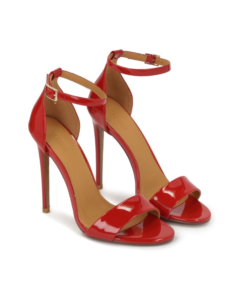 Kazar-Rote-Lackleder-Sandalen-mit-integriertem-Absatz-rot