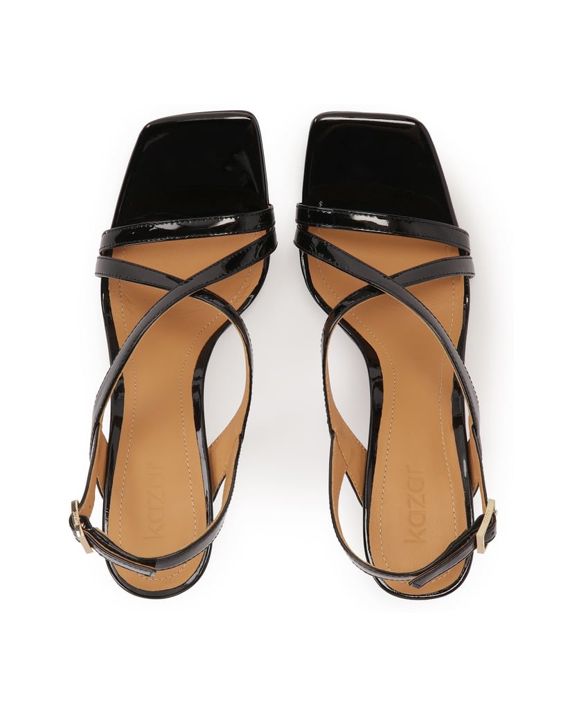 Kazar-Schwarze-Sandalen-aus-Lackleder-mit-verschlungenen-Riemen-schwarz