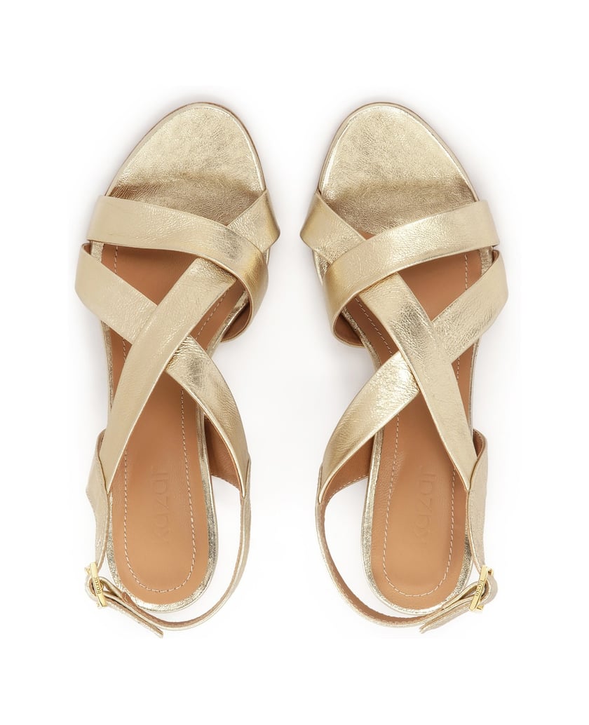 Kazar-Goldfarbene-Sandalen-mit-breiten-Riemen-gold