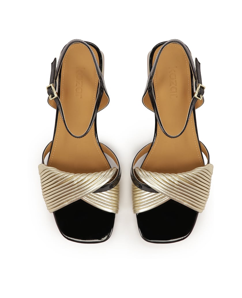 Kazar-Gold-schwarze-Sandalen-mit-niedrigen-Absätzen-schwarz