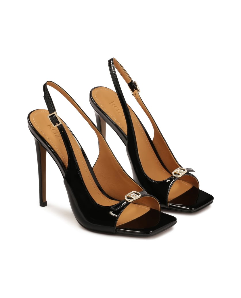 Kazar-Schwarze-Lackleder-Sandalen-mit-ausgeschnittenem-Schaft-schwarz