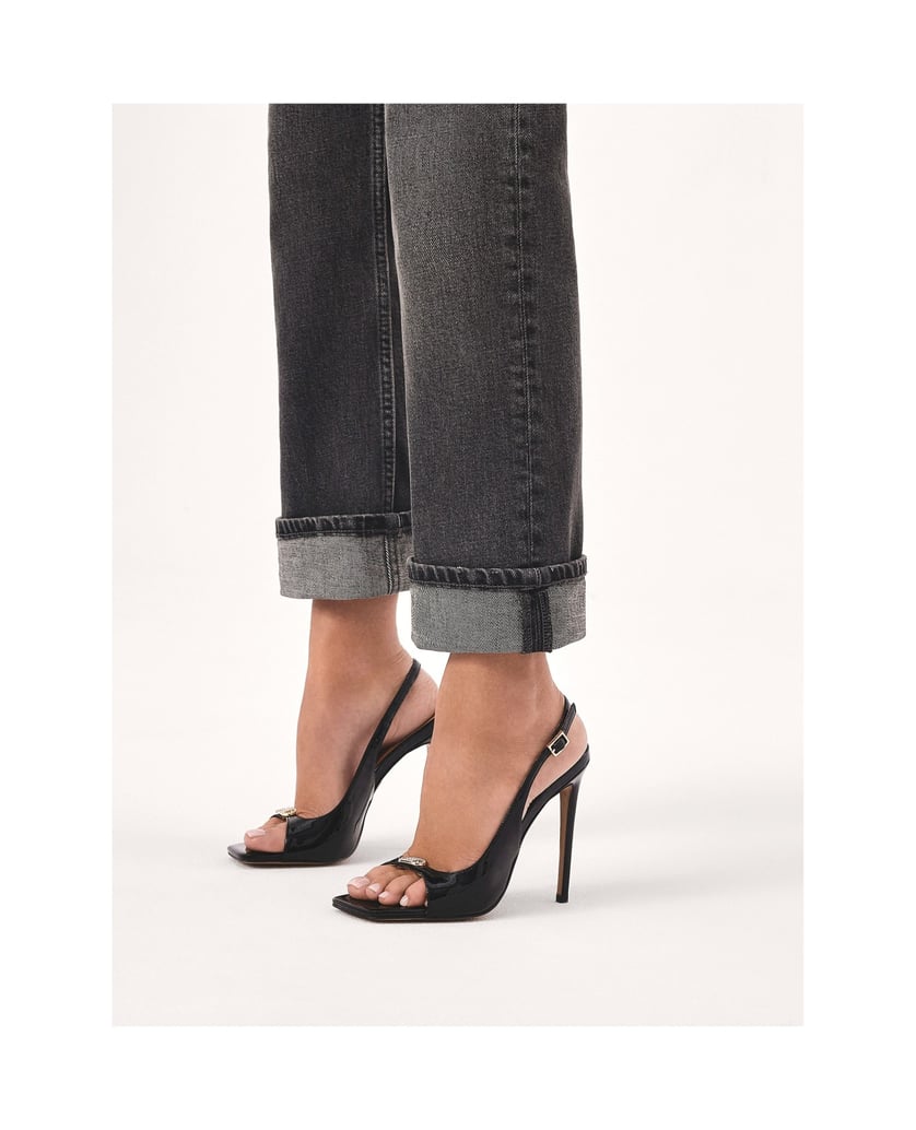 Kazar-Schwarze-Lackleder-Sandalen-mit-ausgeschnittenem-Schaft-schwarz