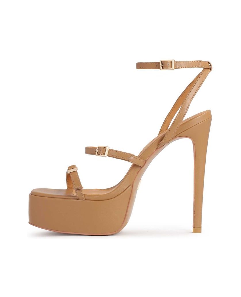 Kazar-Hellbraune-Plattform-Sandalen-camel
