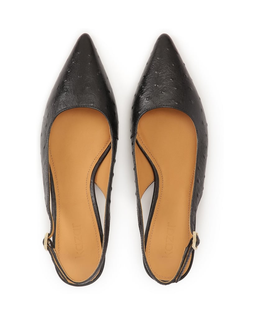 Kazar-Schwarze-Slingback-Pumps-aus-geprägtem-Leder-schwarz