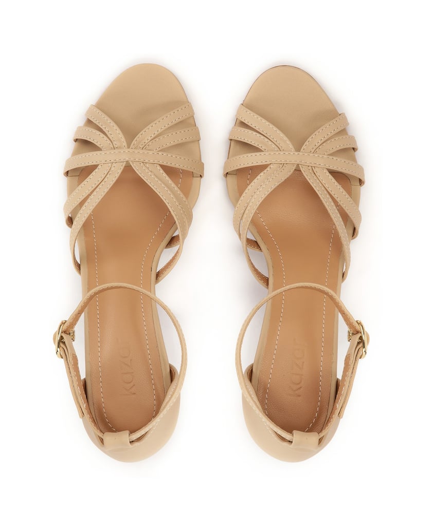 Kazar-Ledersandalen-mit-bequemem-Absatz-beige