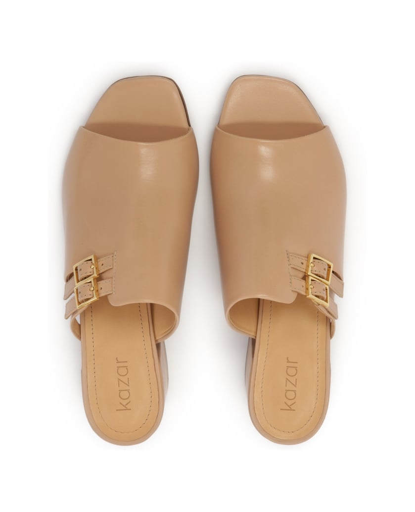 Kazar-Beigefarbene-Pantoletten-mit-eingebautem-Absatz-beige