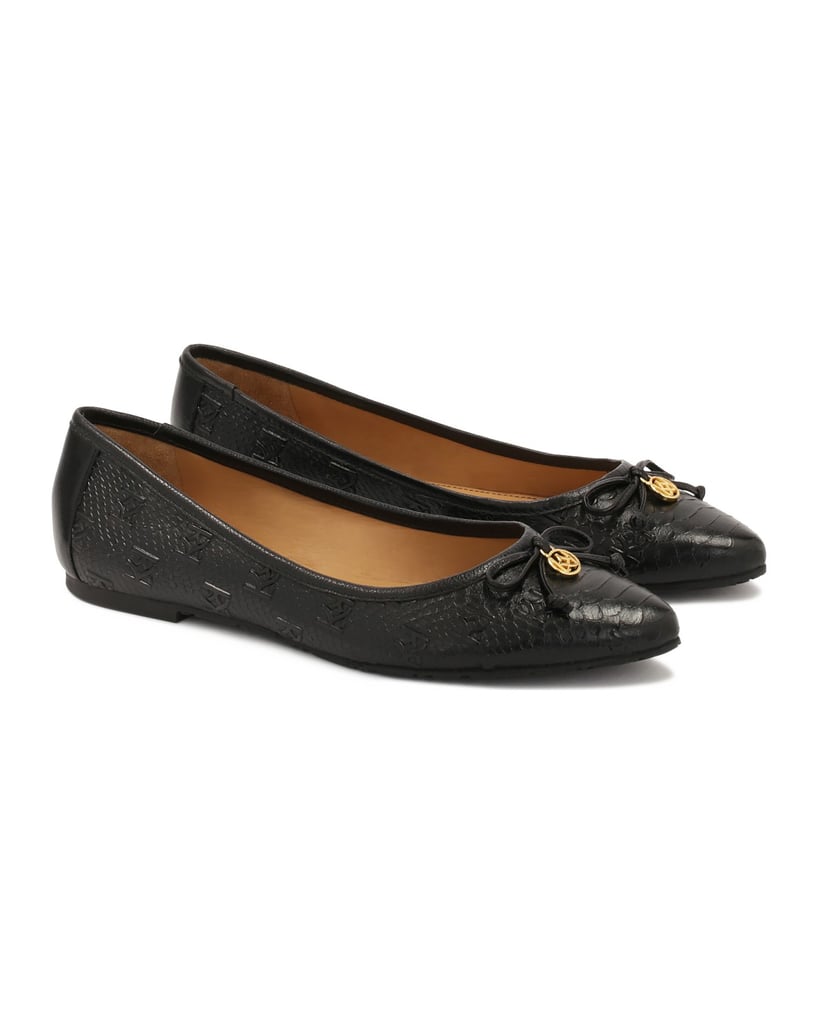 Kazar-Schwarze-Ballerinas-mit-geprägtem-Muster-schwarz