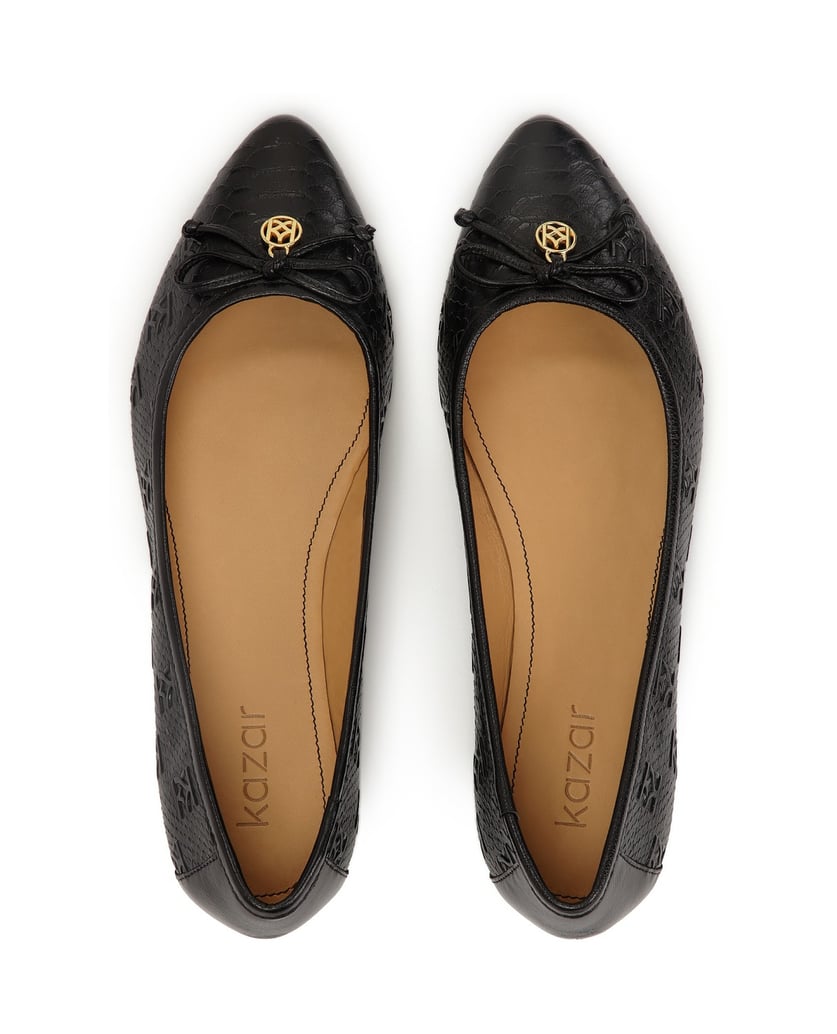 Kazar-Schwarze-Ballerinas-mit-geprägtem-Muster-schwarz