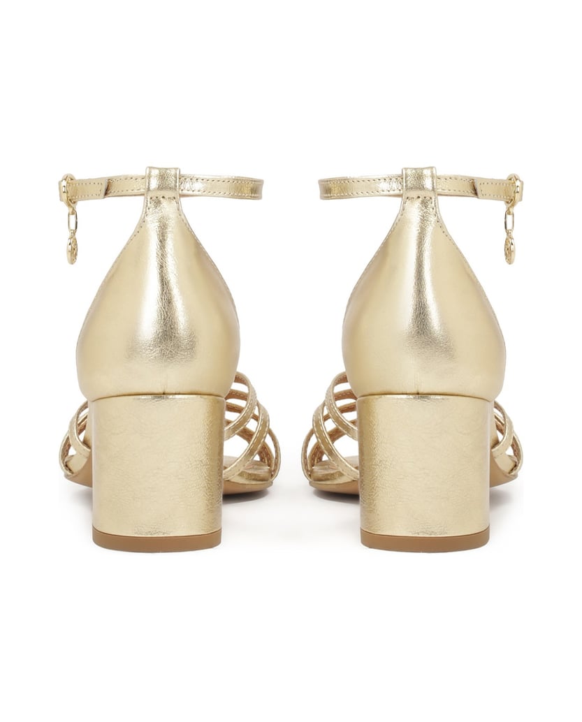 Kazar-Goldfarbene-Sandalen-mit-niedrigem,-breitem-Absatz-gold
