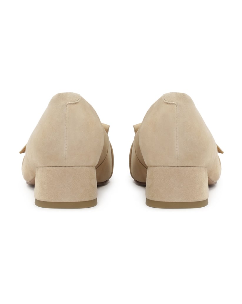 Kazar-Niedrige-Pumps-aus-Wildleder-und-Glattleder-beige