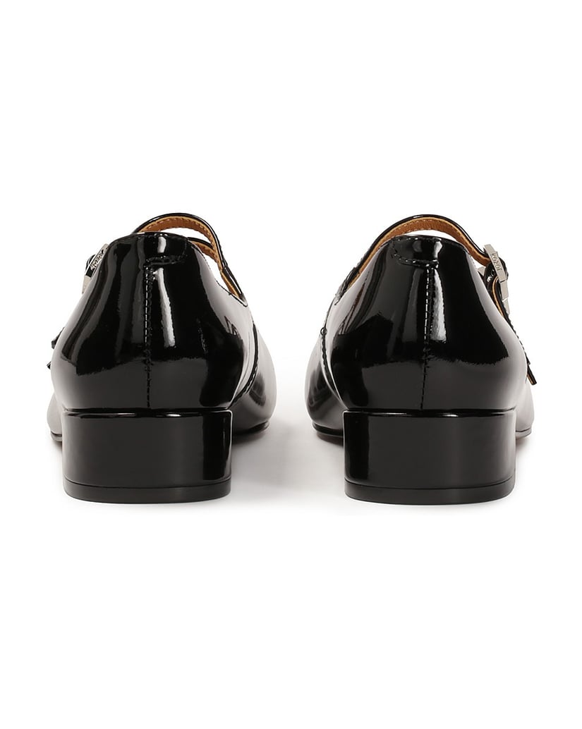 Kazar-Schwarze-Mary-Jane-Pumps-aus-Lackleder-mit-zwei-Riemen-schwarz