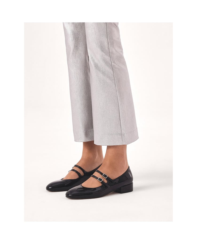 Kazar-Schwarze-Mary-Jane-Pumps-aus-Lackleder-mit-zwei-Riemen-schwarz