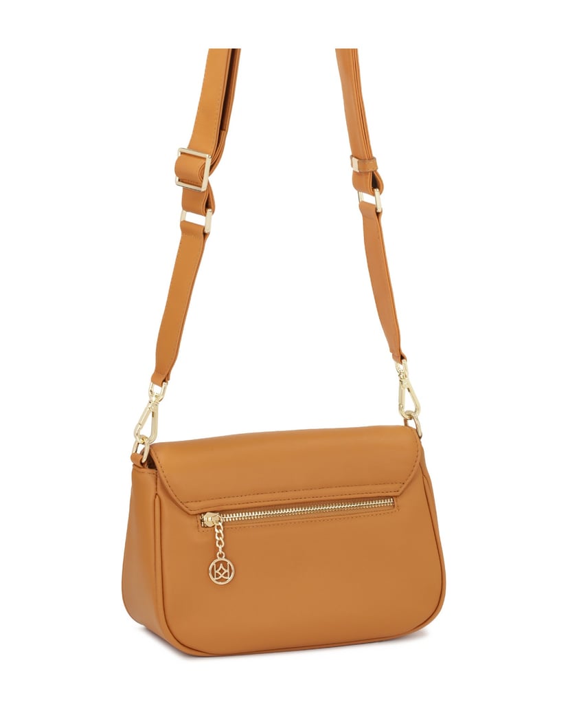 Kazar-Kleine-Lederhandtasche-an-einem-breiten-Riemen-camel