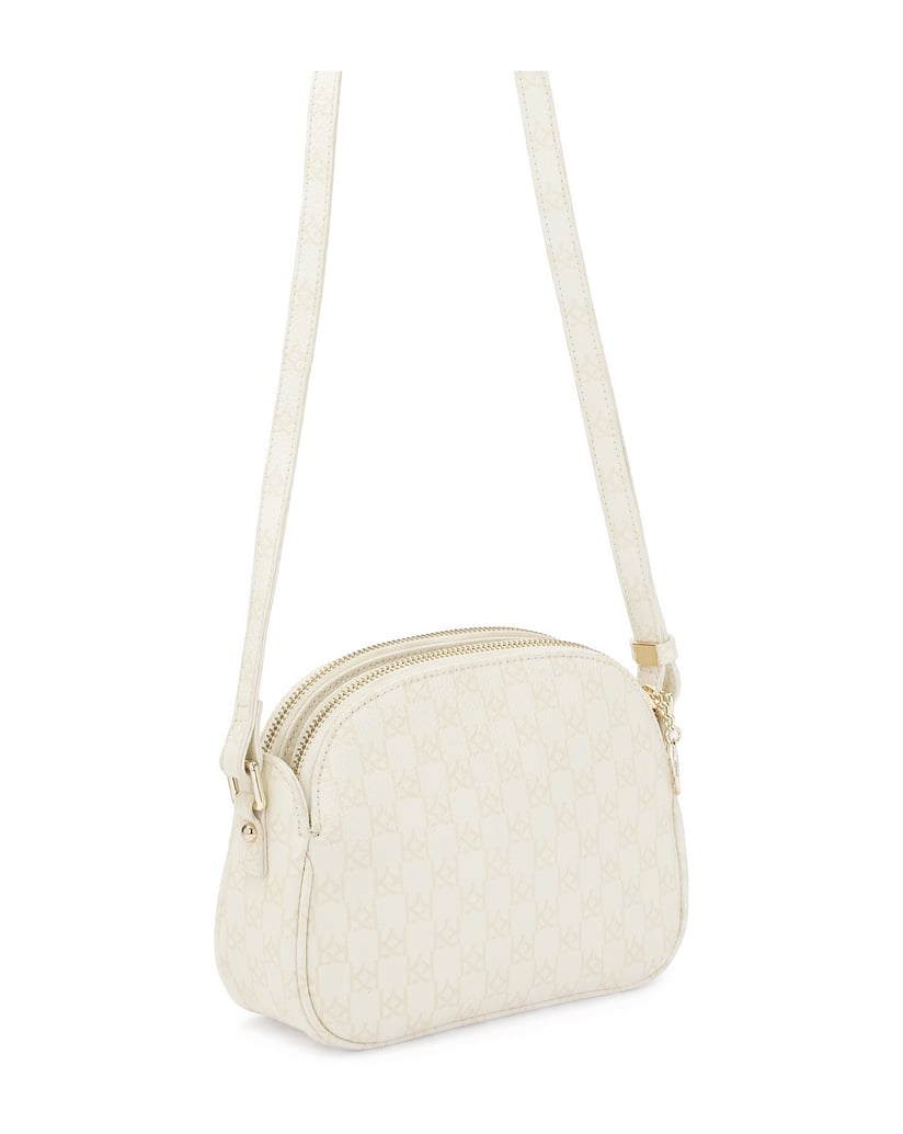 Kazar-KAZAR-Crossbody-aus-Leder-mit-Monogramm-weiss