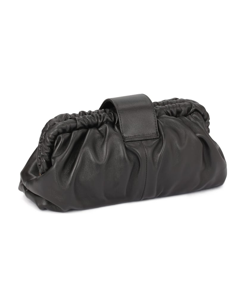 Kazar-Schwarze-Clutch-Handtasche-mit-auffälligem-Logo-schwarz