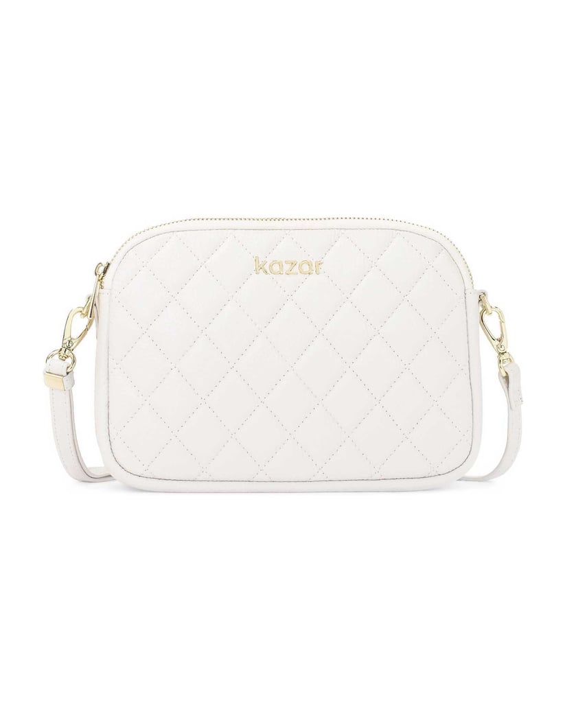 Kazar-Weiße-Handtasche-mit-auffälliger-Steppung-weiss