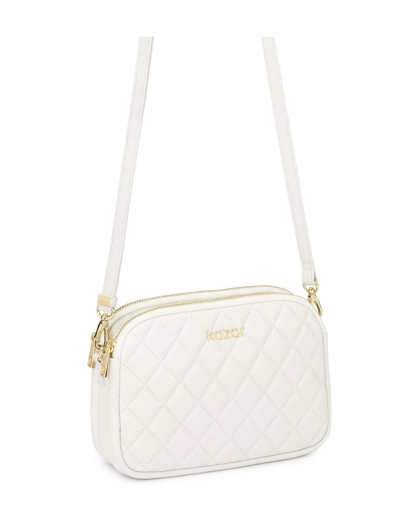Kazar-Weiße-Handtasche-mit-auffälliger-Steppung-weiss