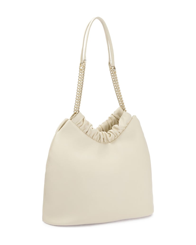 Kazar-Cremefarbene-Handtasche-mit-lockerem-Schnitt-und-zwei-Henkeln-weiss