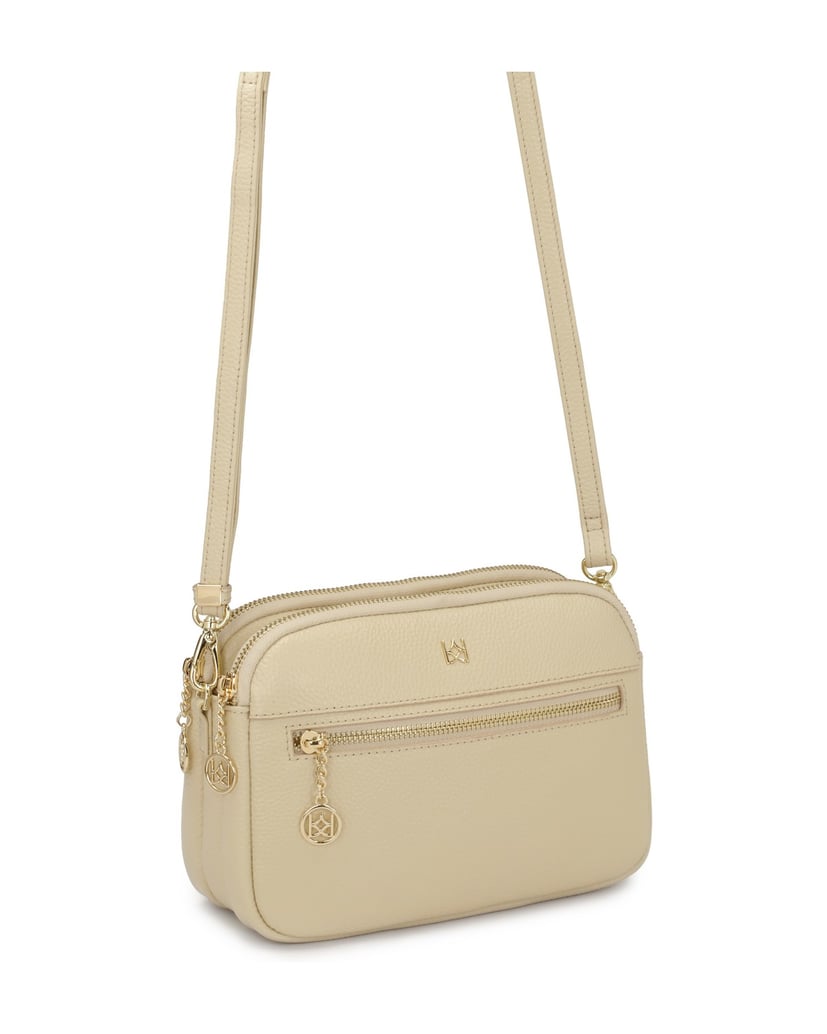 Kazar-Cremefarbene-Lederhandtasche-mit-3-Fächern-weiss