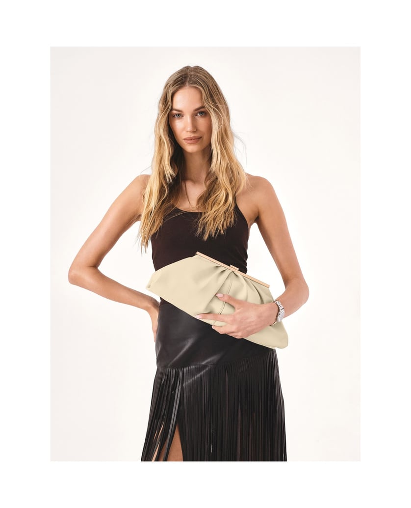 Kazar-Gelegentliche-Clutch-Tasche-aus-cremefarbenem-Leder-weiss