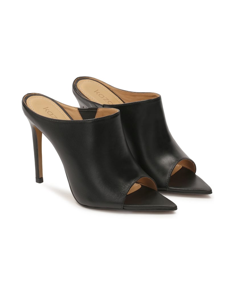 Kazar-Schwarze-Stiletto-Pantoletten-mit-spitzer-Nase-schwarz