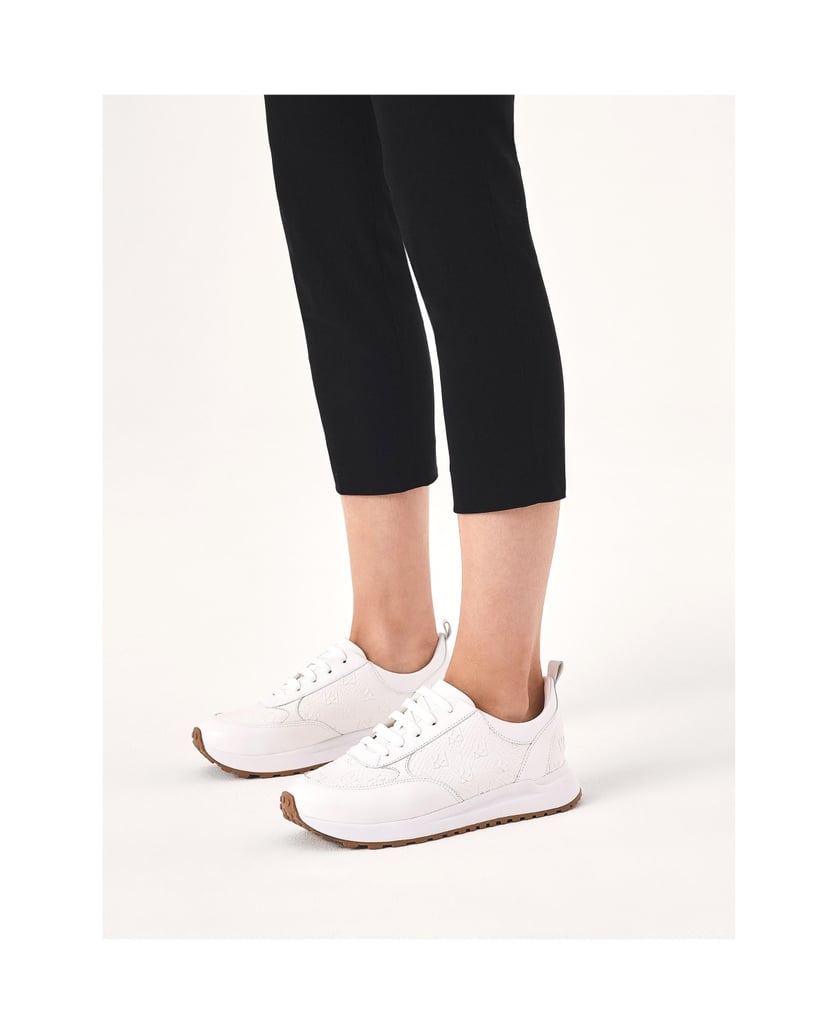 Kazar-Weiße-Leder-Kombi-Sneakers-mit-Monogramm-weiss