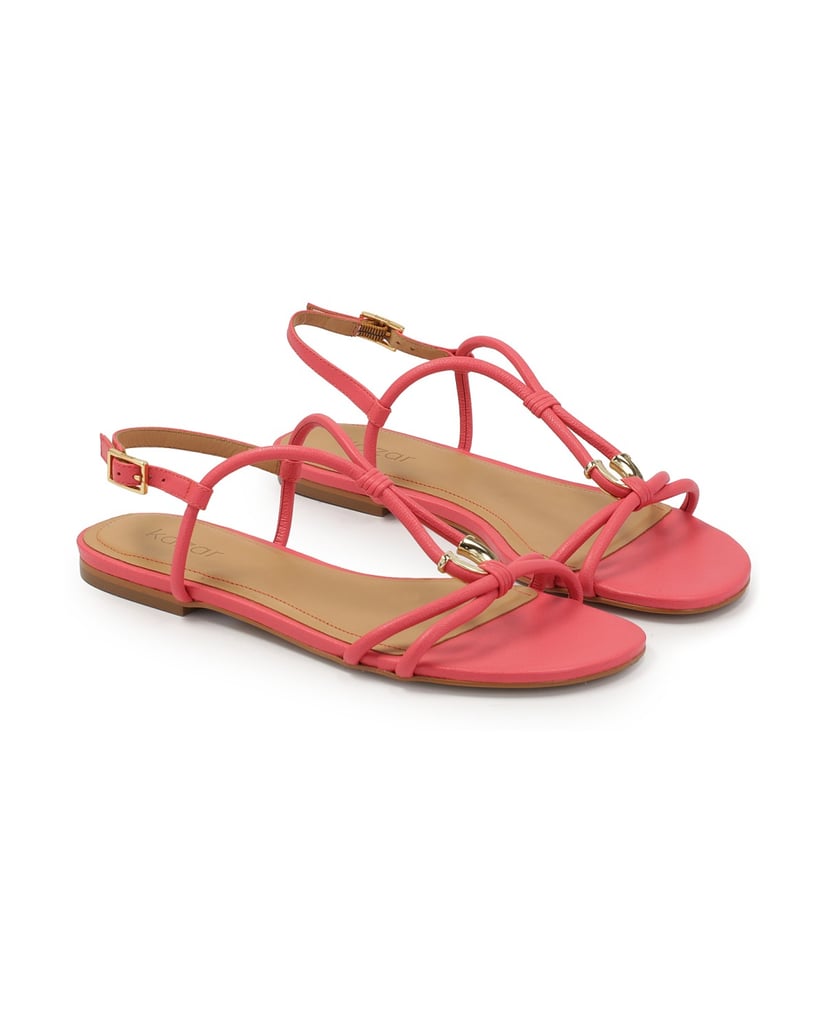 Kazar-Rosa-flache-Sandalen-mit-Metallverzierung-pink