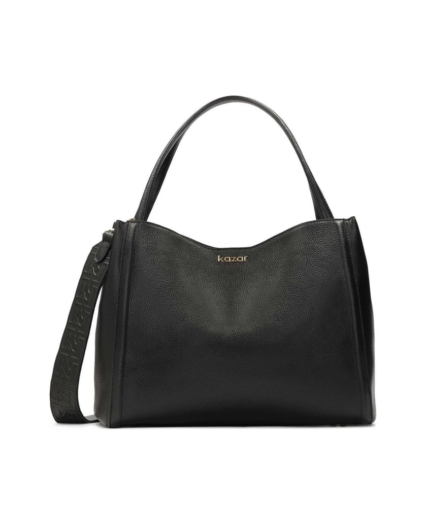 Kazar-Große-schwarze-Handtasche-aus-weichem-Leder-schwarz