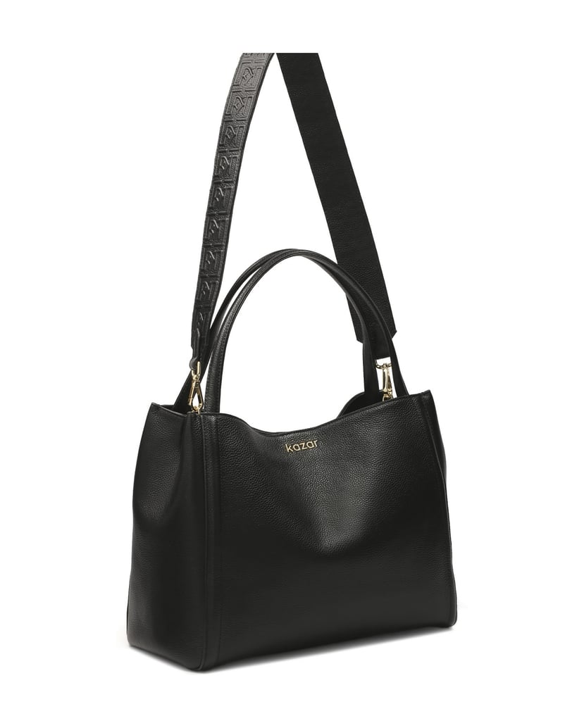 Kazar-Große-schwarze-Handtasche-aus-weichem-Leder-schwarz