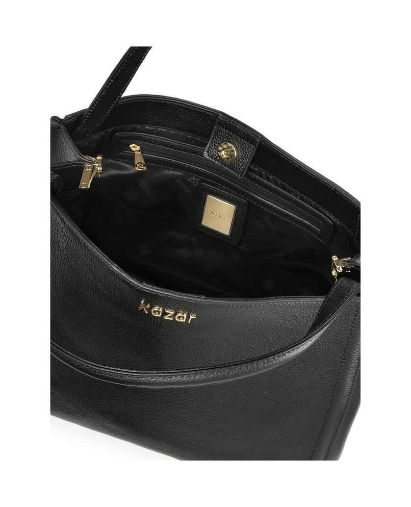 Kazar-Große-schwarze-Handtasche-aus-weichem-Leder-schwarz