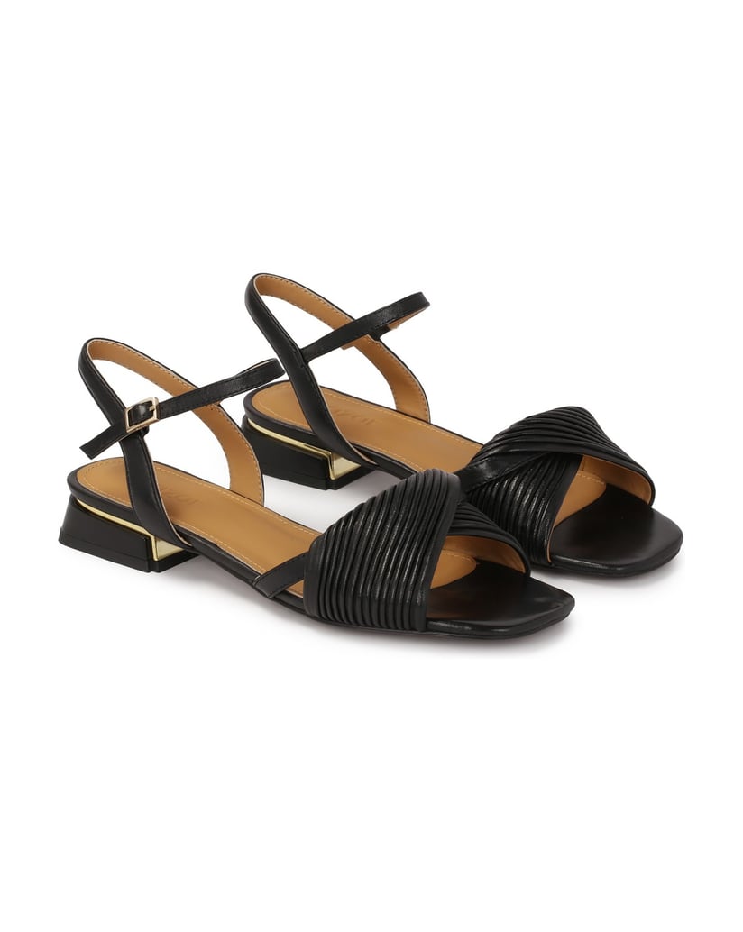 Kazar-Schwarze-Sandalen-mit-flachen-Absätzen-schwarz