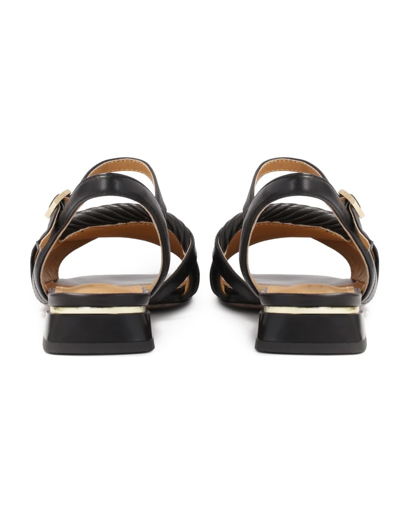 Kazar-Schwarze-Sandalen-mit-flachen-Absätzen-schwarz