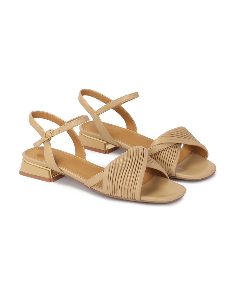 Kazar-Niedrige-Ledersandalen-in-der-Farbe-Beige-beige