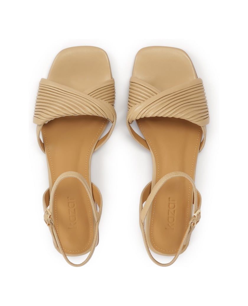 Kazar-Niedrige-Ledersandalen-in-der-Farbe-Beige-beige