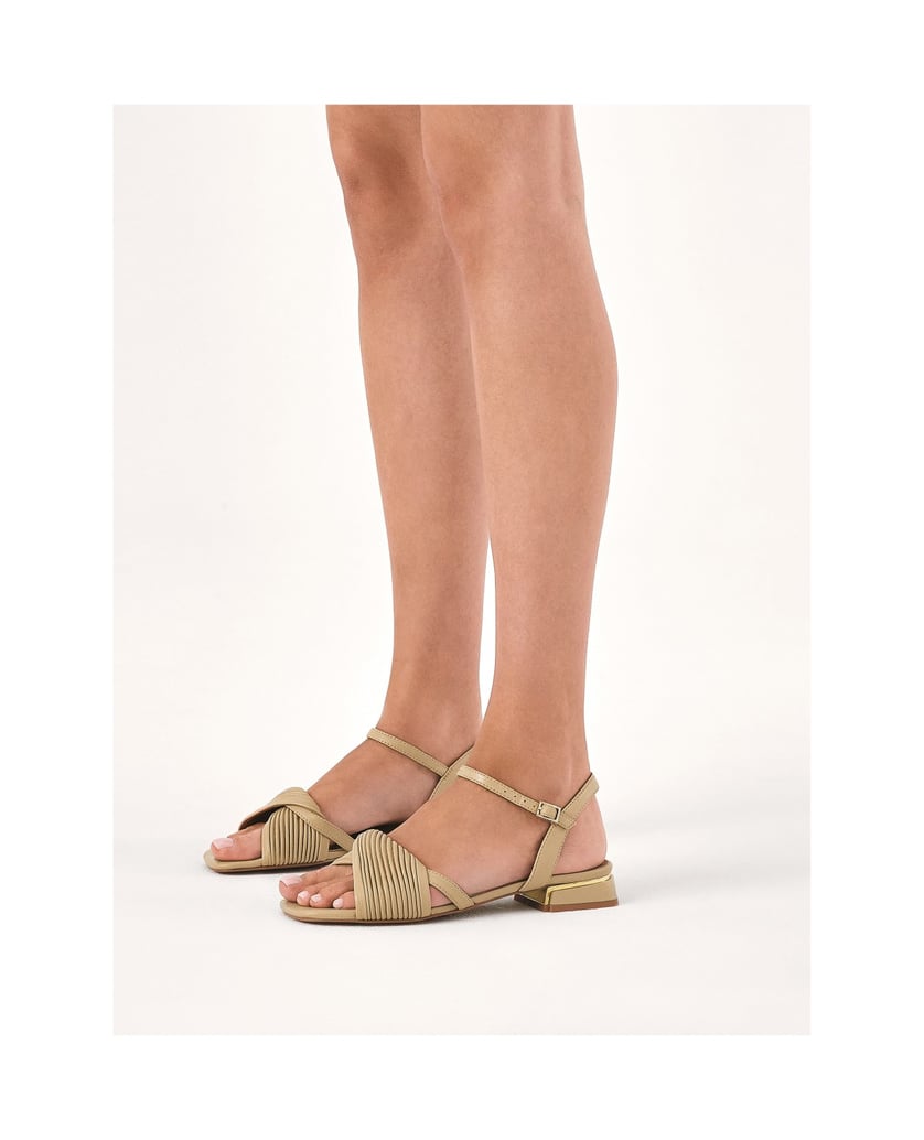 Kazar-Niedrige-Ledersandalen-in-der-Farbe-Beige-beige