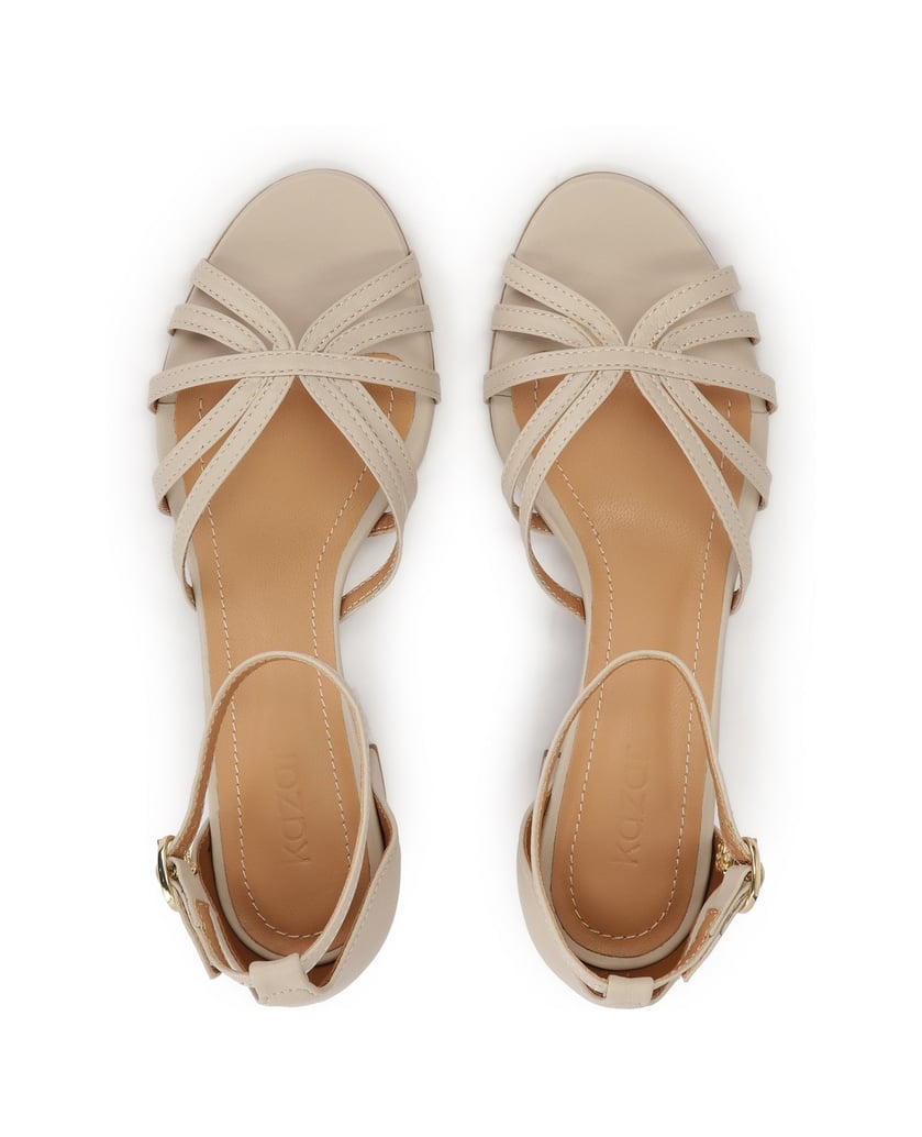 Kazar-Beigefarbene-Sandalen-mit-vollem-Absatz-auf-einem-Pfosten-beige