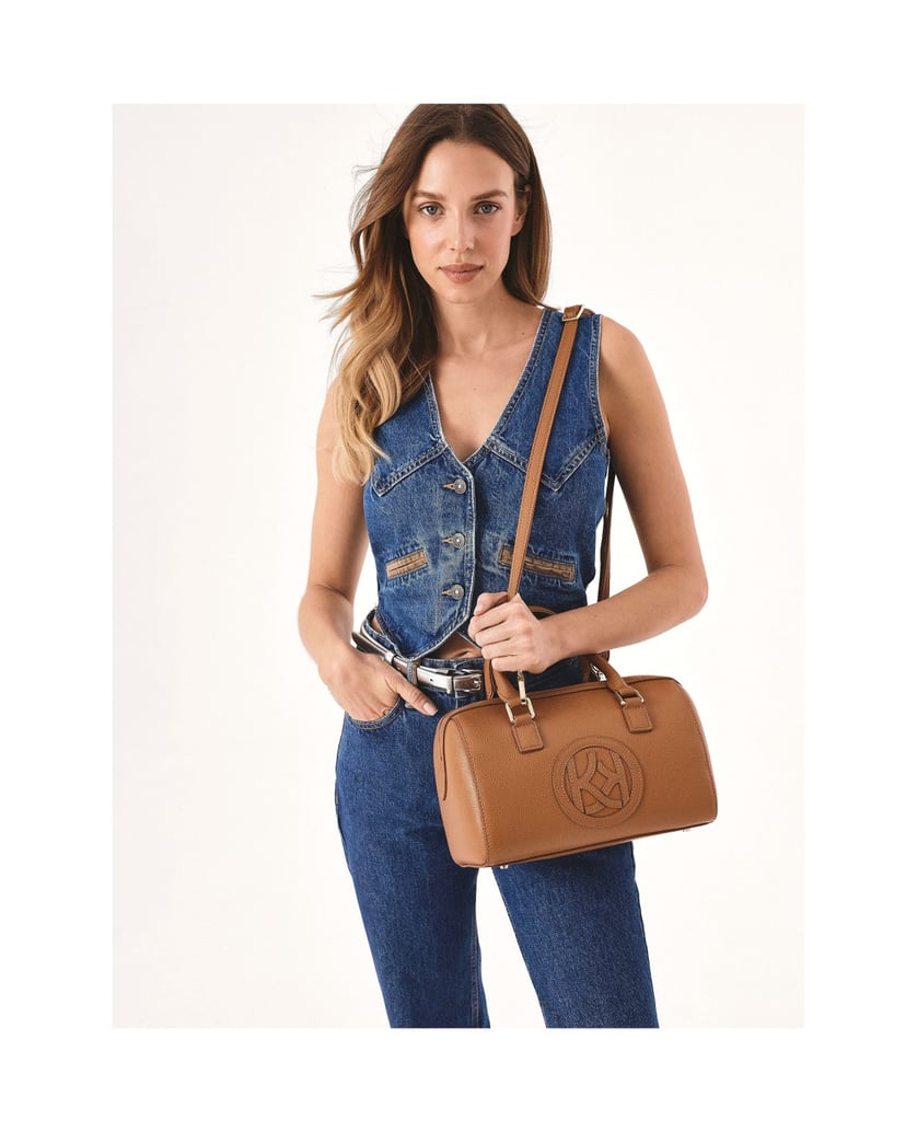 Kazar-Hellbraune-Leder-Kofferhandtasche-camel