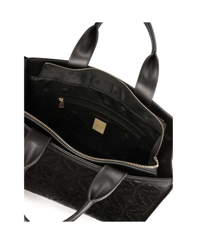 Kazar-Große-Handtasche-mit-durchbrochenem-Muster-schwarz
