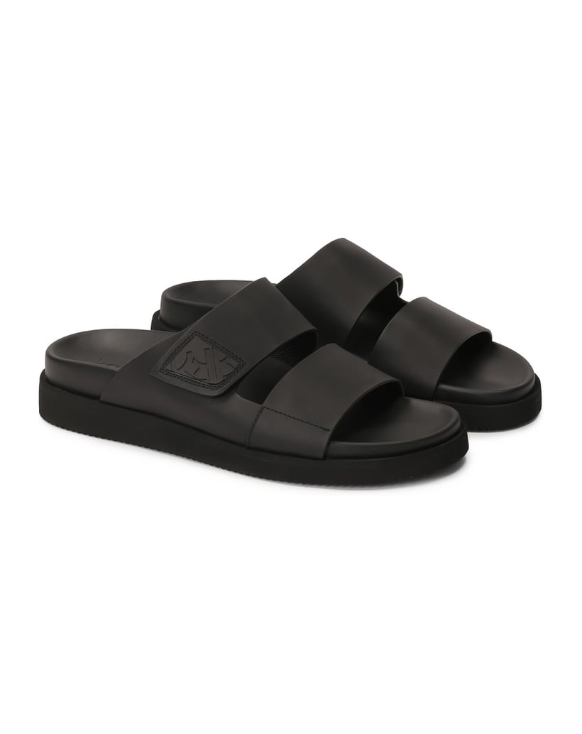 Kazar-Bequeme-schwarze-Pantoletten-mit-mattem-Finish-schwarz