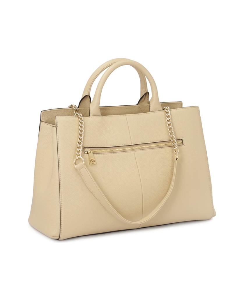 Kazar-Beigefarbene-Lederhandtasche-mit-Doppelgriffen-beige