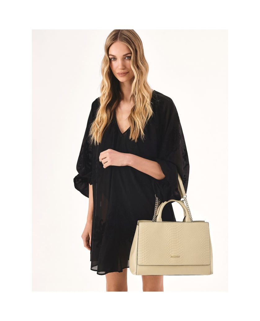 Kazar-Beigefarbene-Lederhandtasche-mit-Doppelgriffen-beige
