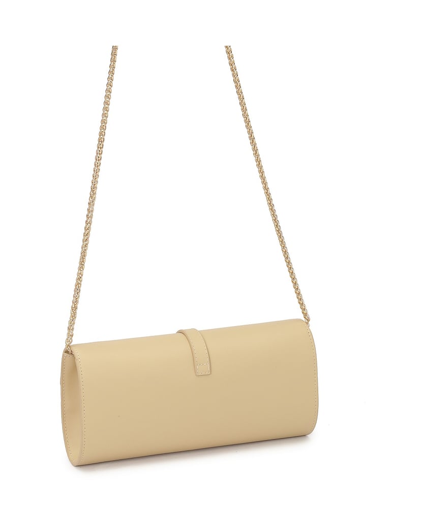 Kazar-Elegante-Clutch-Tasche-mit-monogrammiertem-Verschluss-von-KAZAR-beige