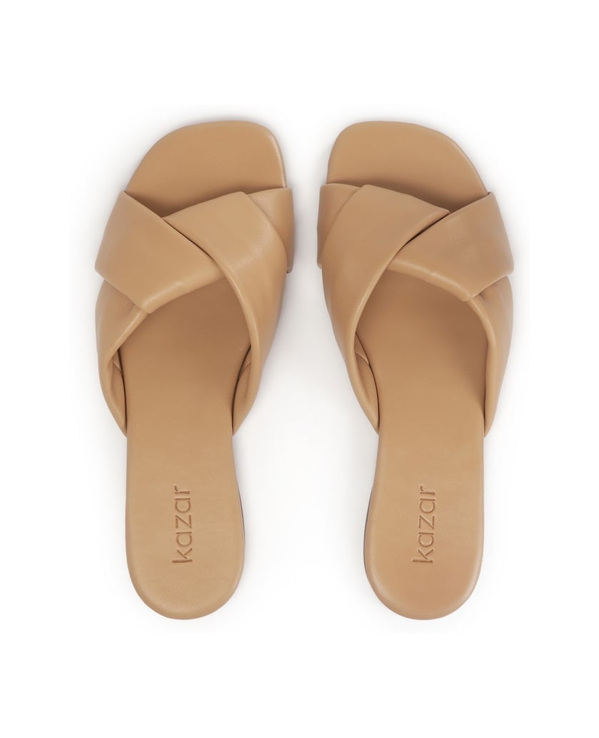 Kazar-Beigefarbene-Pantoletten-mit-weichen-Riemen-beige