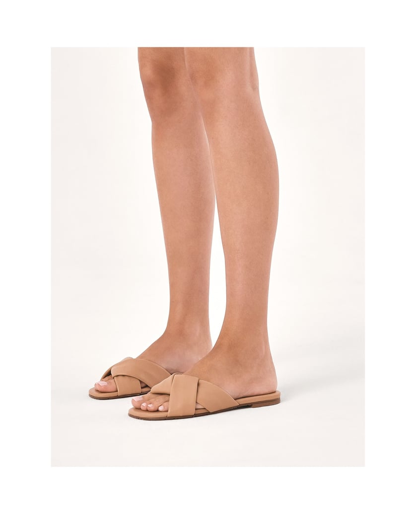 Kazar-Beigefarbene-Pantoletten-mit-weichen-Riemen-beige